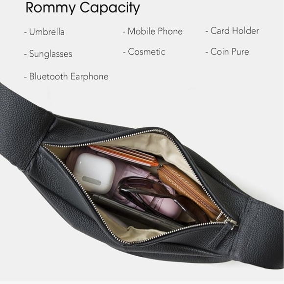 Elegant Leather Black Sling Bag - Picture 3 of 9